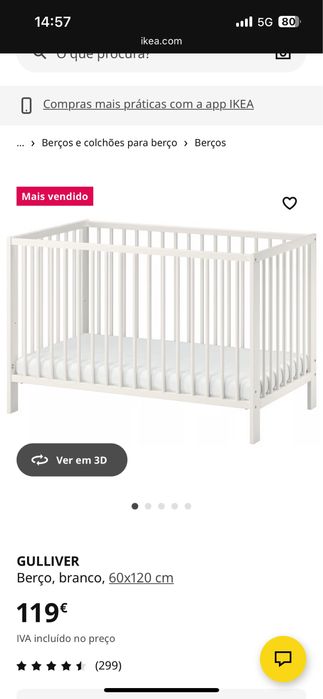 Berço criança com colchão