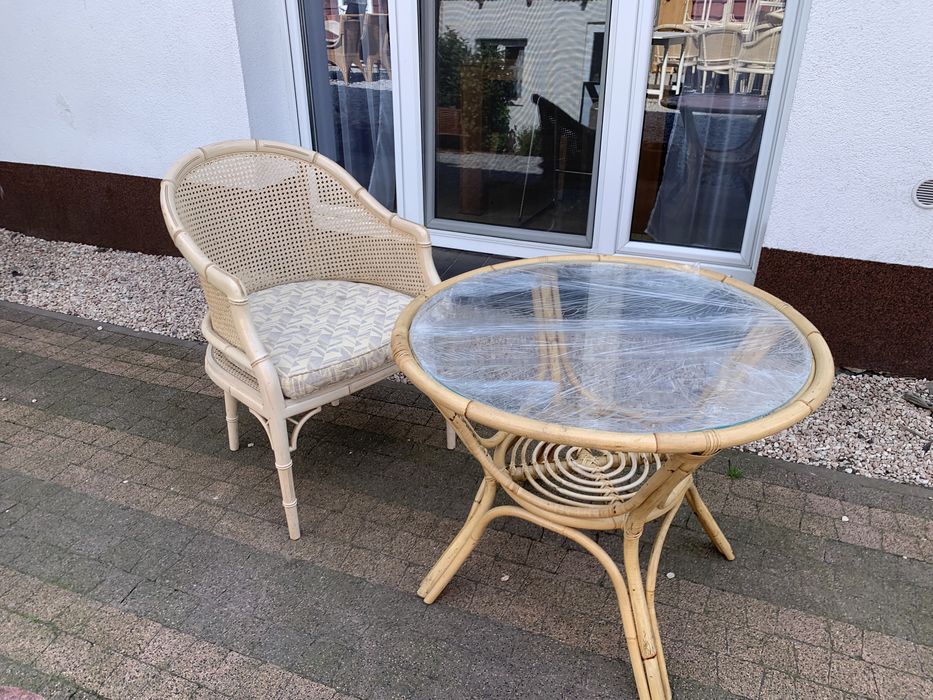 Fotel rattanowy duży