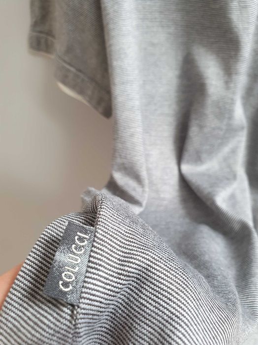 Szara koszulka polo t-shirt Carlo Colucci L merceryzowana bawełna