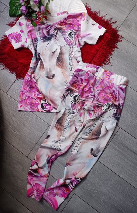 Zestaw dla dziewczynki 146  t-shirt i legginsy