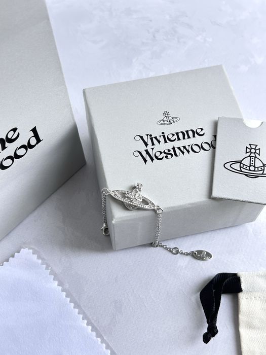 Браслет Vivienne Westwood / Браслет з підвіскою - планета / Ланцюг на руку Вів'єн Вествуд / Кулон Вівен Вествуд срібний новий