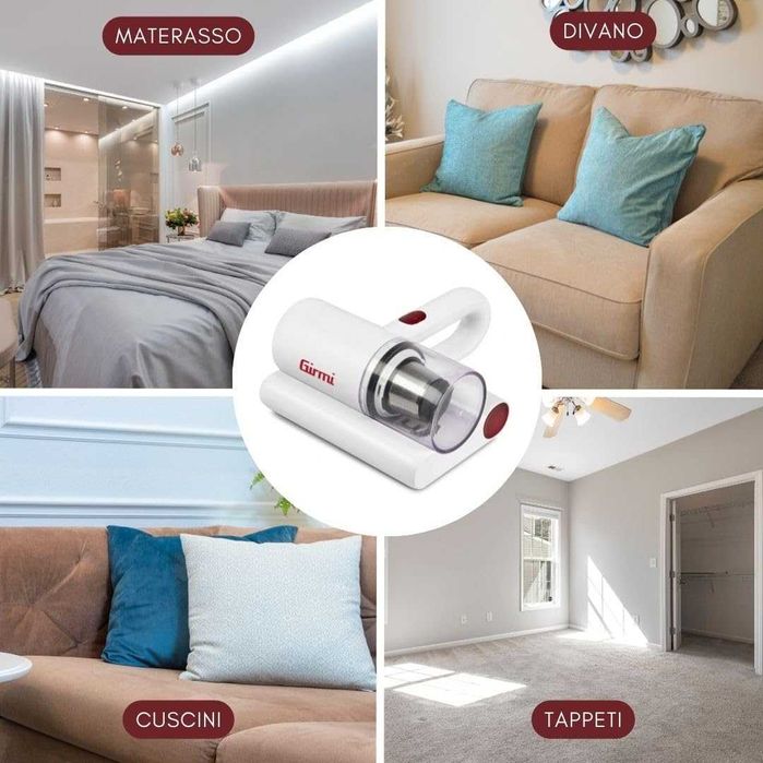 Girmi - usuwa do 99% alergenów i bakterii Sterylizujące światło UV.