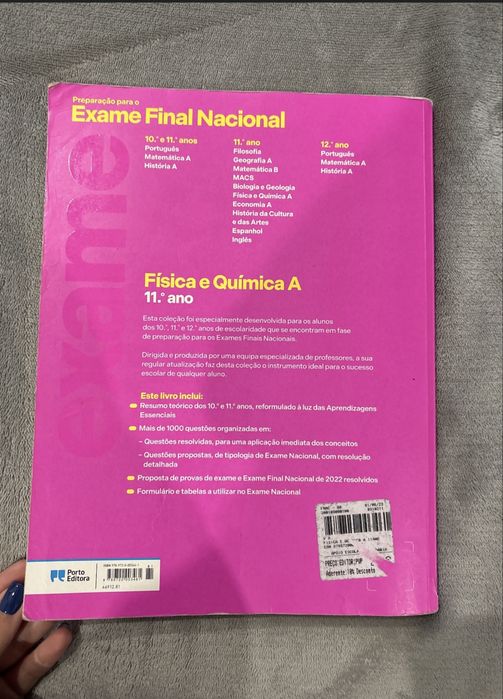 Livro de preparação para exame de fisica e quimica 2023