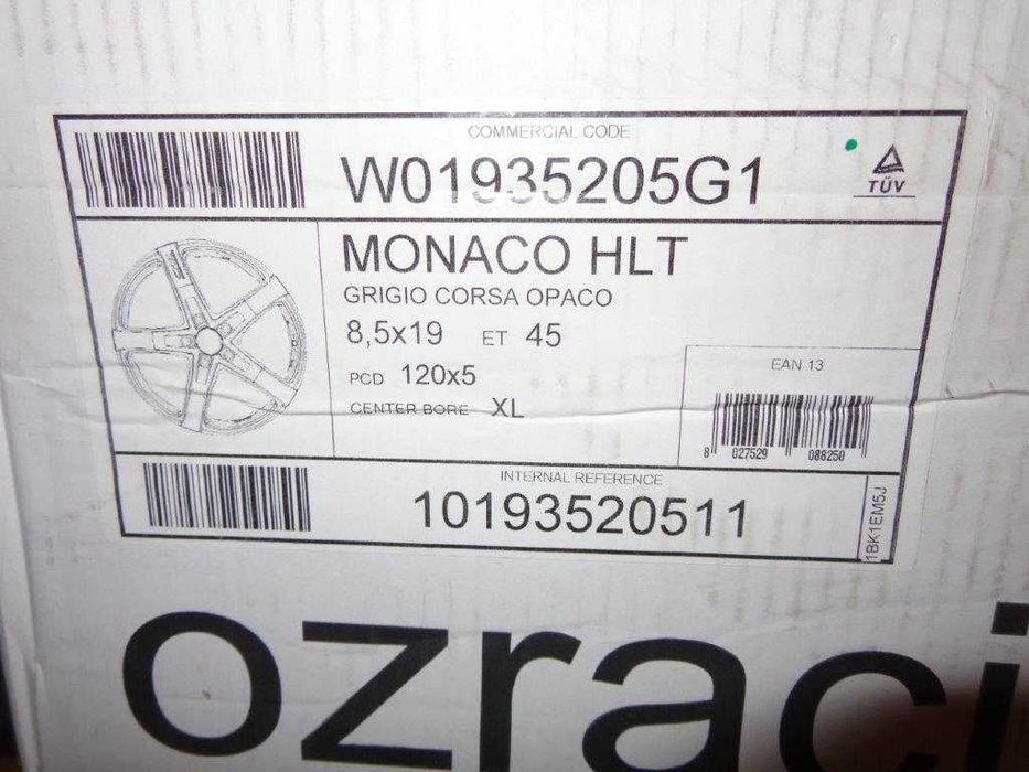 Nowe Felgi Aluminiowe OZ Monaco 19 cali 5x120 BMW/ Insignia/ T5 itd