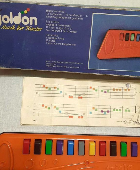 Детский музыкальный инструмент Триола Triola Blasharmonika ГДР, винтаж