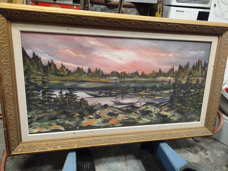 Stary obraz stara rama obrazu