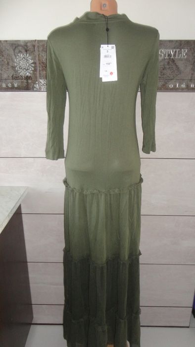 Maxi sukienka Reserved roz.S-M-L khaki , siatka,nowa