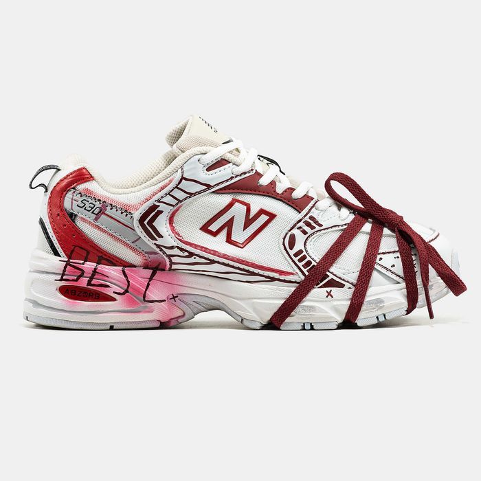 Кросівки New Balance 530 Custom White/Red premium | Кроссовки жіночі