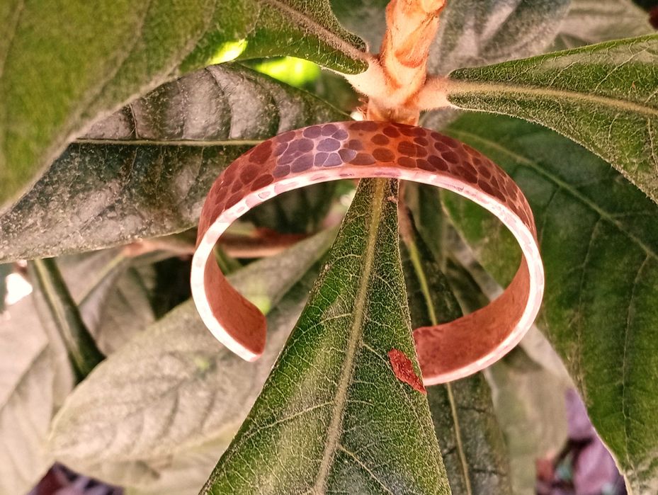 Pulseira de cobre verdadeiro, pesada 15X3mm. Pulseira terapeutica artesanal.