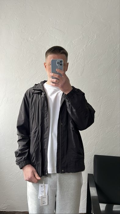 NEW ! Чоловіча Чорна Oversize Вітровка PULL&BEAR