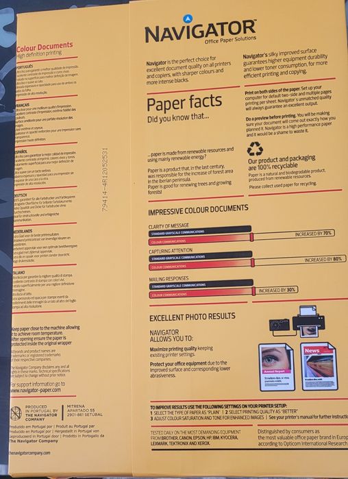 8 resmas de papel A4 120gr