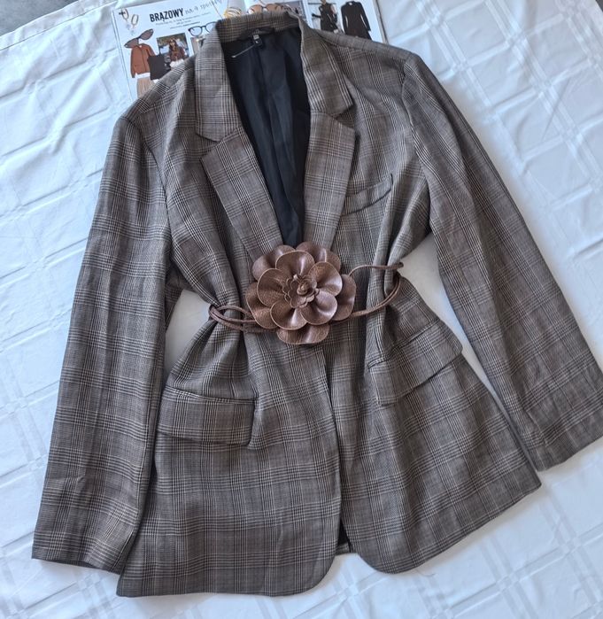 Viral Pasek Kwiat Brązowy vintyge