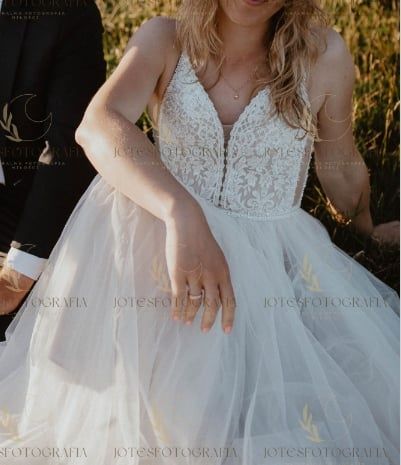 Suknia ślubna kremowa ecru rozmiar S