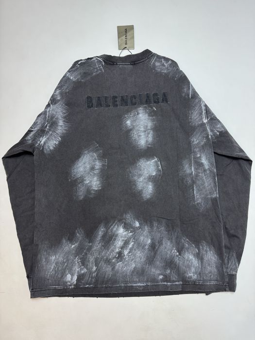 Лонгслів Balenciaga Basic Logo Grey M L Dirty fit ERD Vetements
