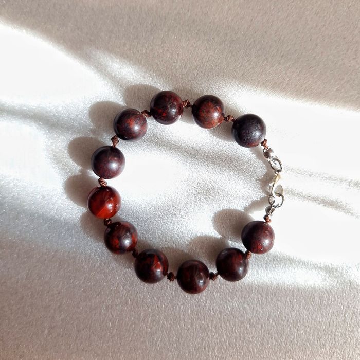 Красивий браслет з яшми 17см 18 см