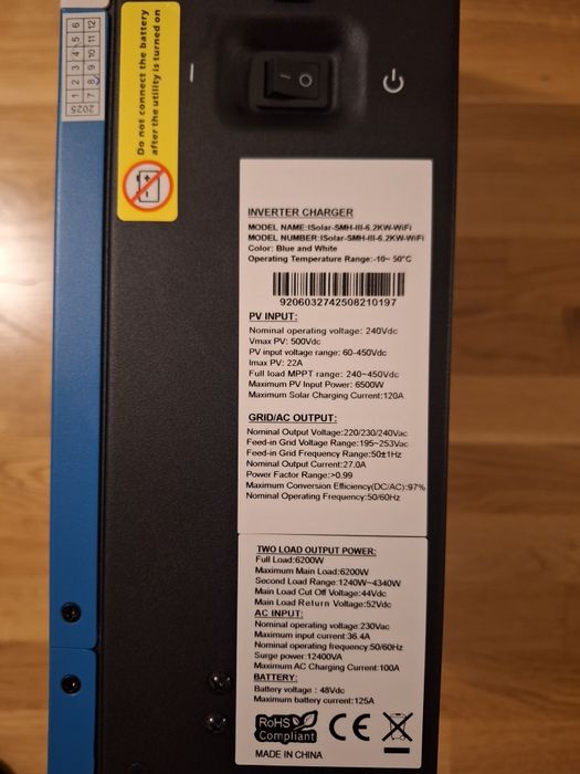 EASUN -Інвертор 6.2kw 48 v