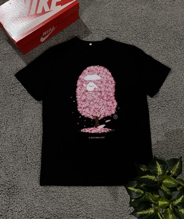Футболка Bape Sakura / Майка BAPE / Футболка Бейп чорна / Бейп Сакура