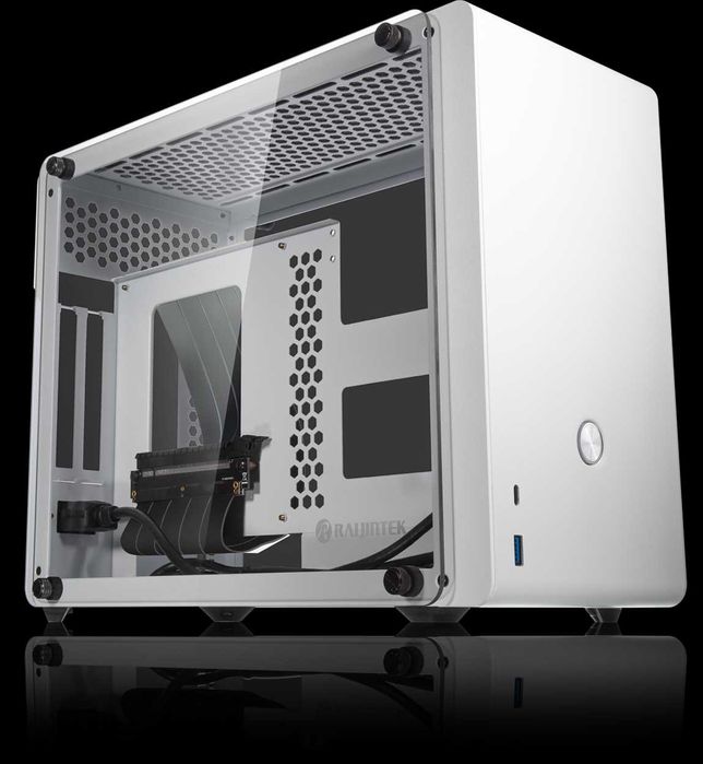 корпус raijintek ophion evo white Алюміній та скло з райзером (riser)