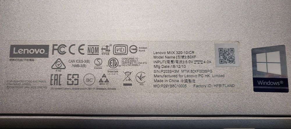 Lenovo IdeaPad Miix 320-10ICR  (RAM4GB/ ROM128GB)