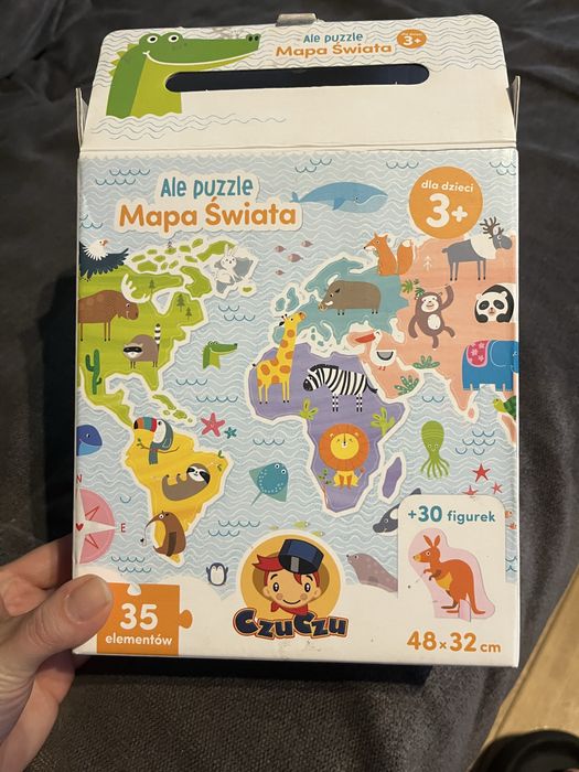 Czu czu mapa świata 3+ 35elementow zwierzeta