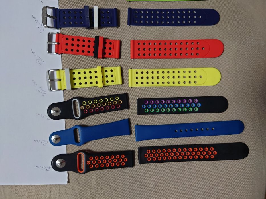 Várias braceletes silicone 20, 22, 24, 26, e 30