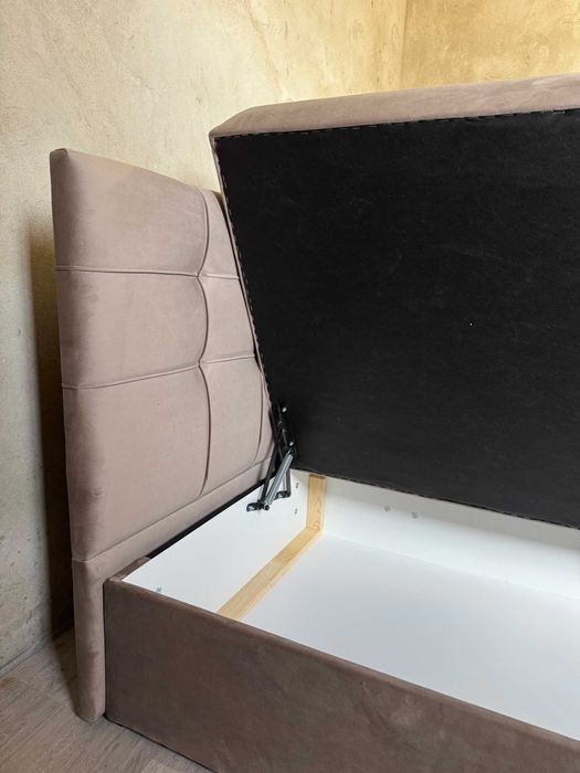 Łóżko kontynentalne welurowe pikowane 140/160/180x200