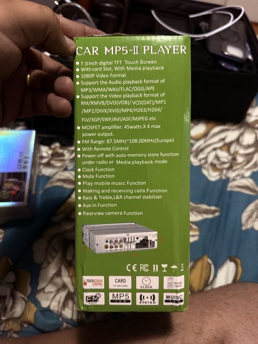 Dvd retraril 7” com CarPlay, MP3, MP5, DVDR, Touch Screen Control