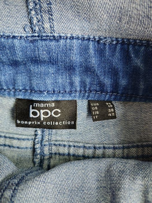 Ciążowe ogrodniczki jeansowe bpc bonprix mama szorty bermudy denim 36 / S