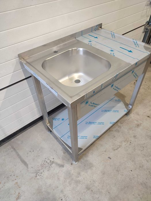 Meble gastronomiczne, Zlew jednokomorowy 1000x600x850 z półką