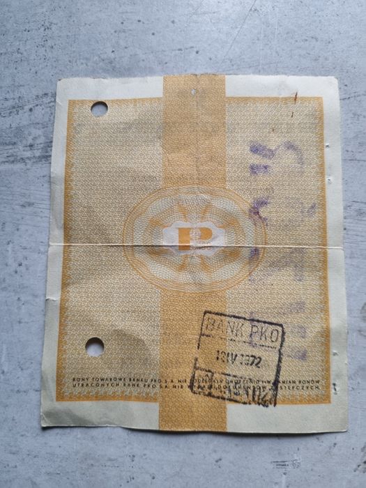 Specimen/wzornik bonów towarowych 5$ PRL