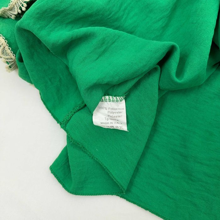 Blusa Made In Italy Verde Esmeralda com Renda M Boho