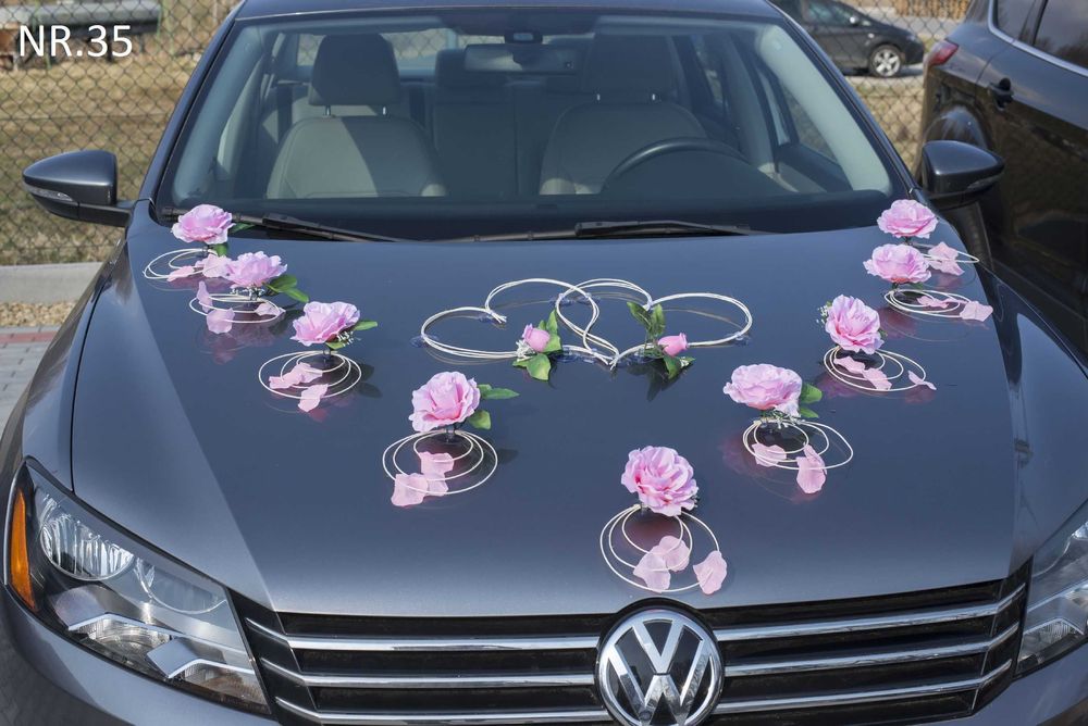 NOWA dekoracja na samochód dekoracja ozdoba samochodu ślubnego 035