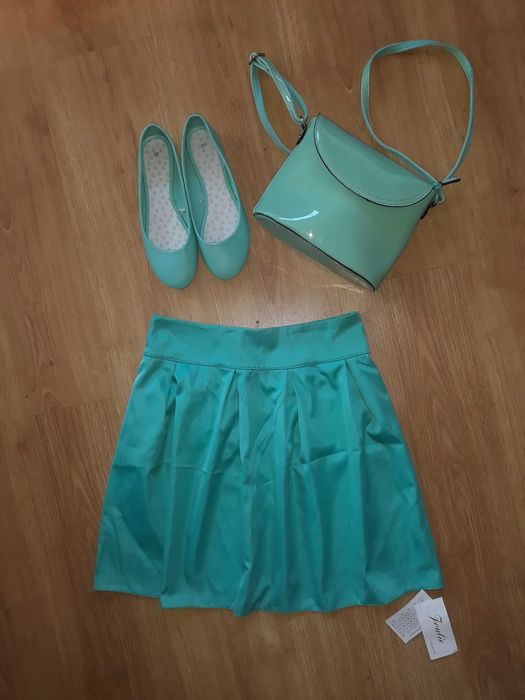 Zestaw spódnica + baletki + torebka