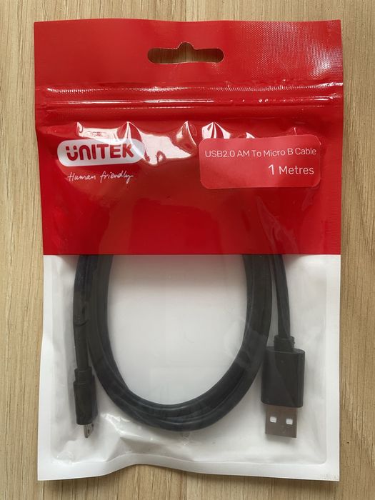 Nowy, zamkniety kabel Unitek USB 2.0-micro USB 1m, YC451GBK