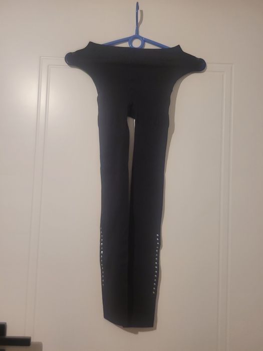 Legginsy rajstopowe czarne r. 1/2 bez ściągacza grub. 30