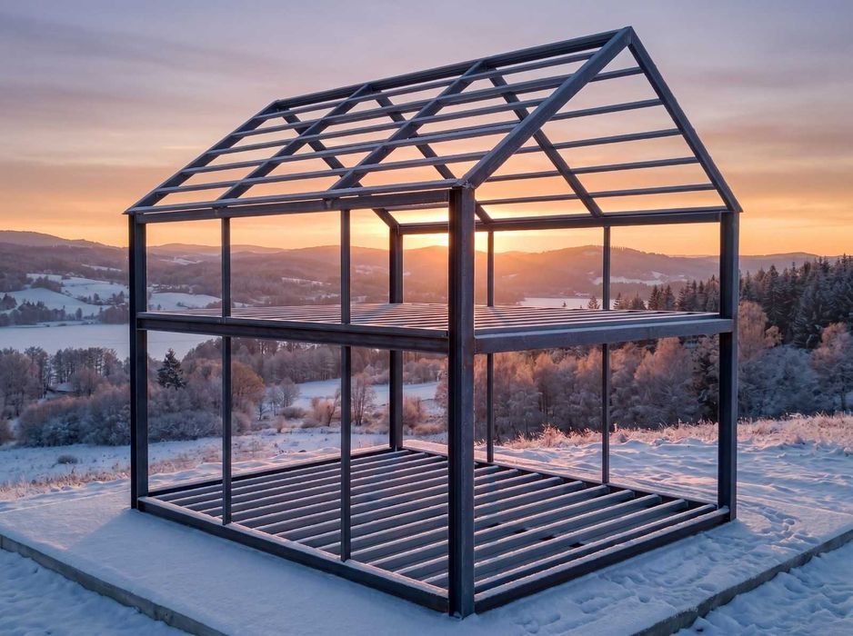 Konstrukcja stalowa pod Dom modułowy 5x7 m | 70 m² (2 poziomy) | Całoroczny