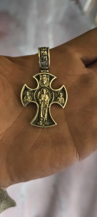 Срібний хрестик 21г "СПАС ВСЕДЕРЖИТЕЛЬ" чоловічий 925 | Мужской серебряный крестик серебро | Масивний оберіг натільний| Подарунок 925 , крест хрест