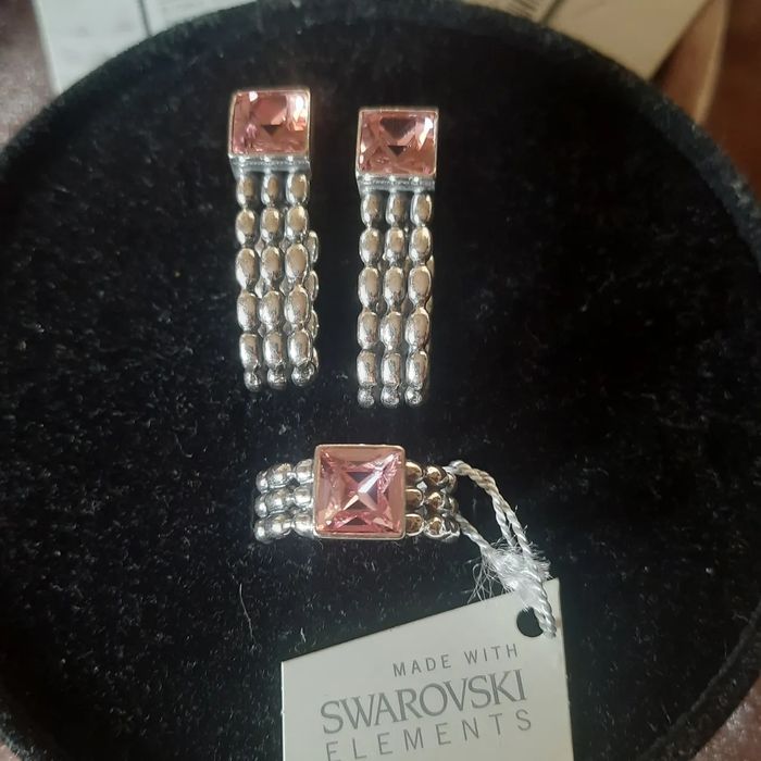 Кольцо винтаж серебро jenavi swarovski