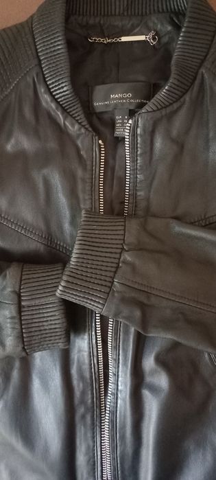 Шкіряна куртка бомбер mango
