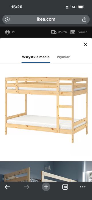 Sprzedam łóżko piętrowe