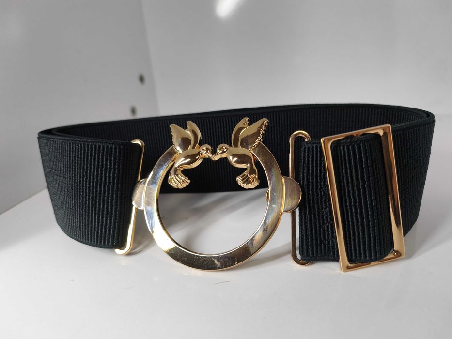 Pasek Damski Guma z Klamrą Ptaki 6 CM