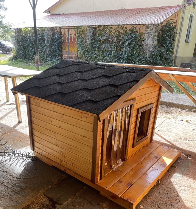 Будка собача деревяна буда собакам котам