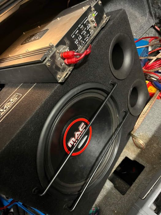 Subwoofer MTX w obudowie + wzmacniacz