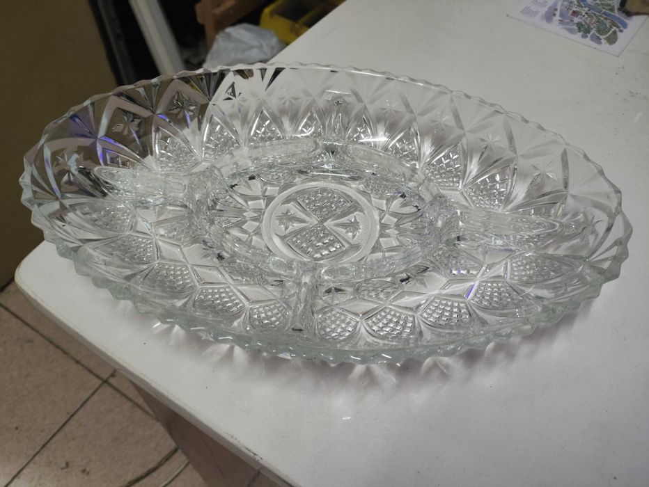 Travessa para aperitivos de cristal lapidado France