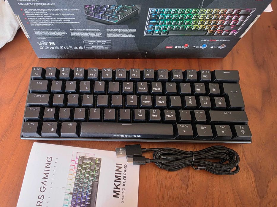 Teclado Mecânico Gamer 60% Mars Gaming RGB MKMINI (Layout PT - Novo)