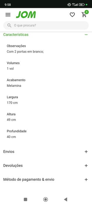 Conjunto de Mobiliário de Sala – Linha Elvas da JOM | Como Novo