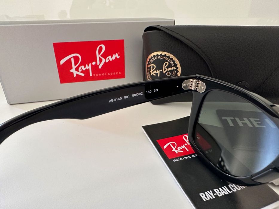 RayBan Original RB2140 Wayfarer Preto Verde G15 Novos