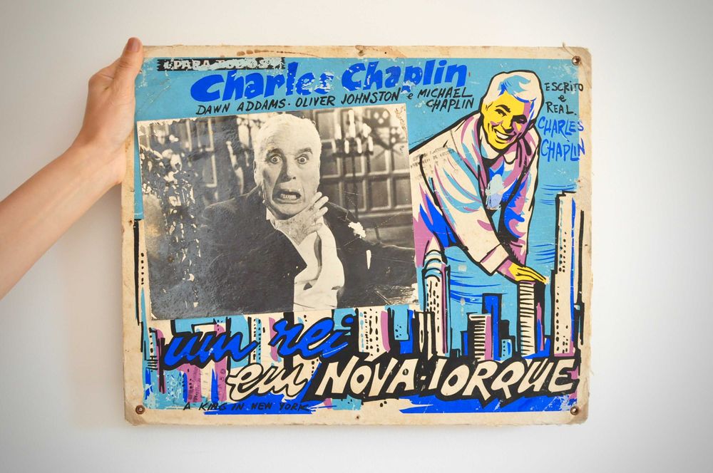 Cartaz/cartonado/lobby card de cinema/filme Um Rei em Nova Iorque