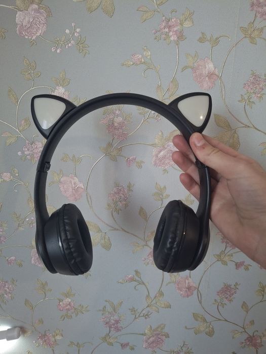 Дитячі навушники котик