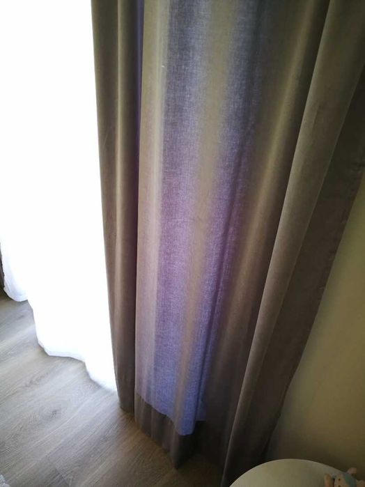 2 Zara Home Velvet Curtains in Gray/Silver Color